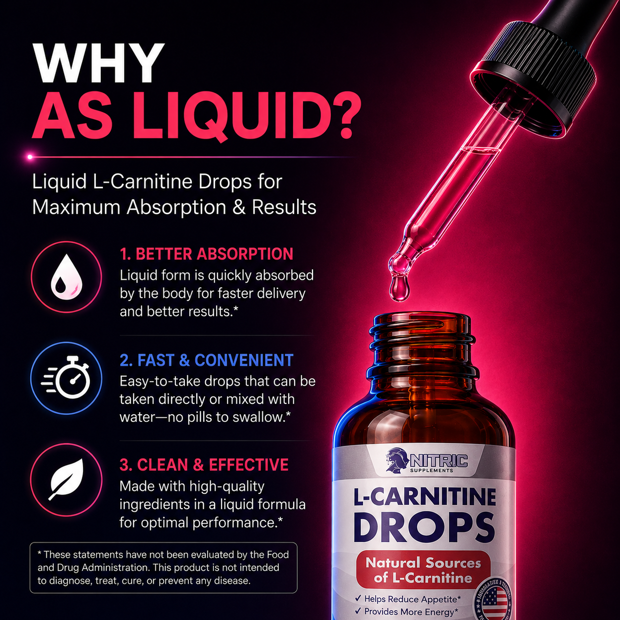 L-Carnitine 1000 Liquid Drops – Fast-Absorbing Energy &  Metabolism Support