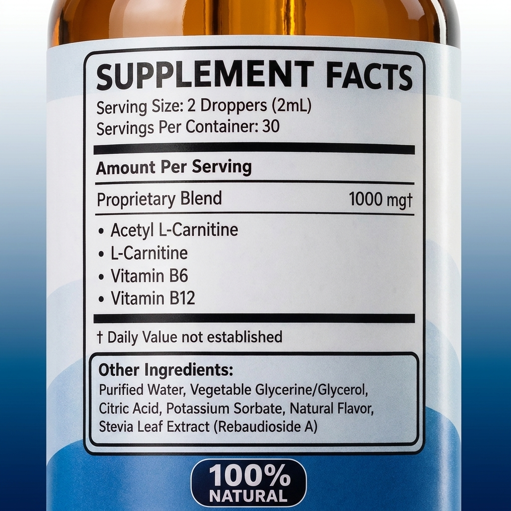 L-Carnitine drops - Faster Fat-Burning Energy in Minutes — No Crash, No Jitters