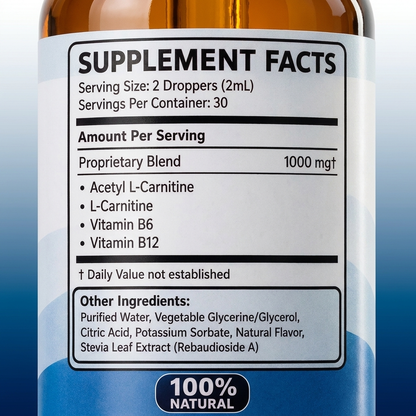 L-Carnitine drops - Faster Fat-Burning Energy in Minutes — No Crash, No Jitters