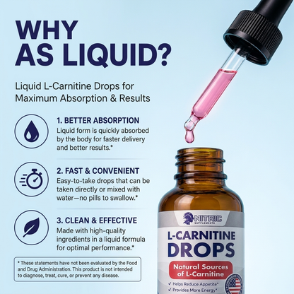 L-Carnitine drops - Faster Fat-Burning Energy in Minutes — No Crash, No Jitters