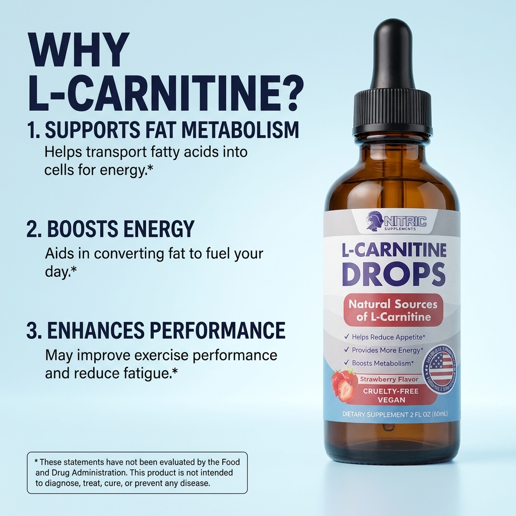 L-Carnitine drops - Faster Fat-Burning Energy in Minutes — No Crash, No Jitters